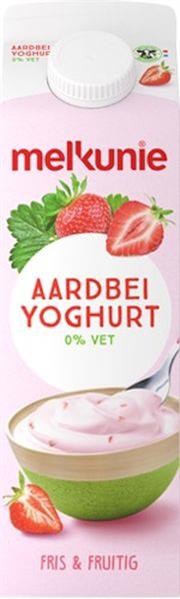 Vruchten yoghurt met aardbeienst. MELKUNIE 6x1ltr